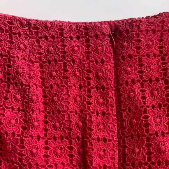 Ann Taylor Coral/Pink Lace Overlay Pencil Skirt - Picture 7 of 12